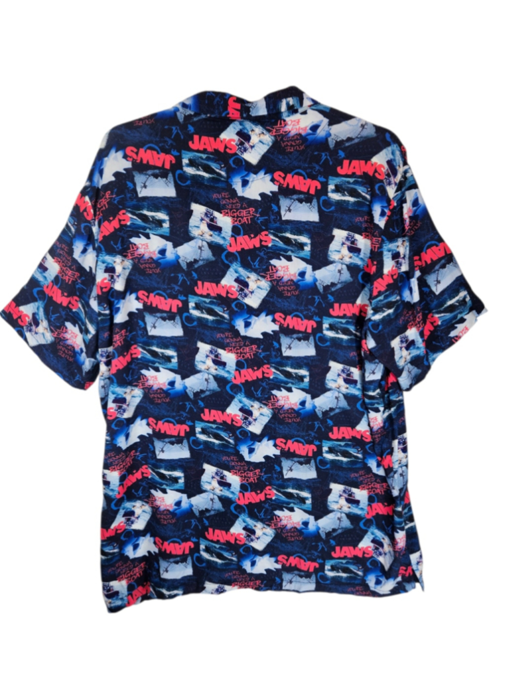 Men's JAWS Shark Movie Button Down Rayon Shirt XXL Universal Studios